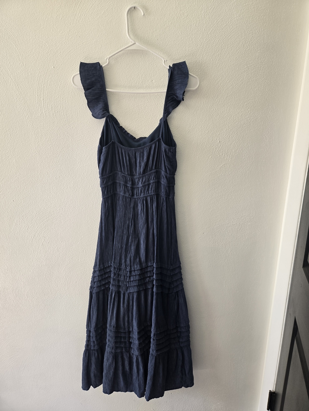 Navy Ruffle-Strap Maxi Dress - Picture 7 of 8